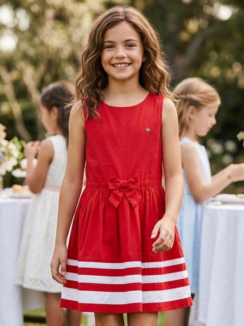 Sergeant major girls sleeveless a line red dress size 10y old